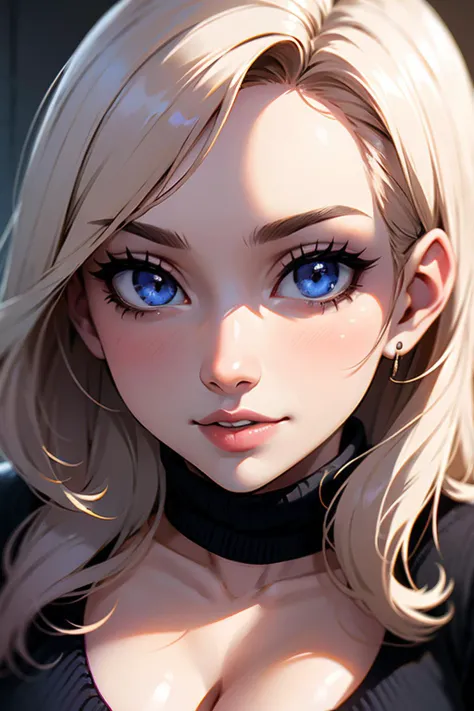 anime girl with blue eyes and blonde hair