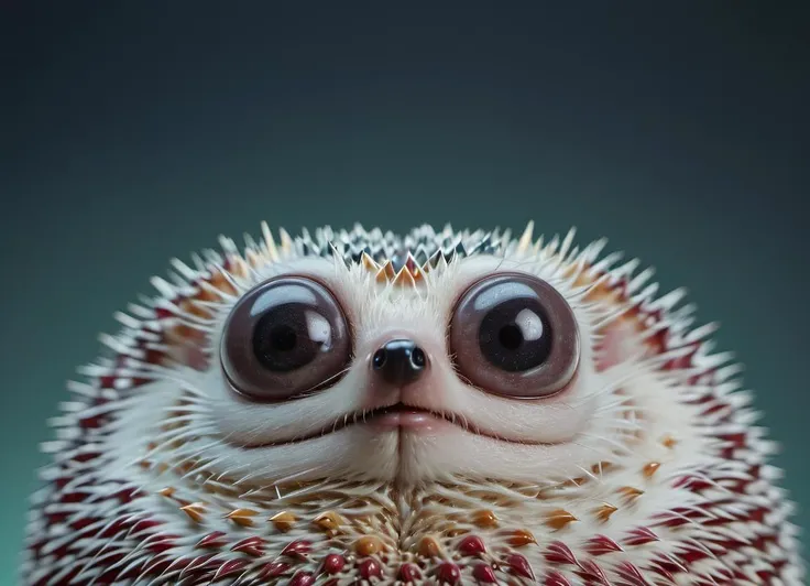 a close up of a hedge with big eyes and a big nose