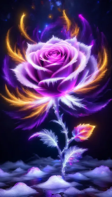 ral-exposure,<lora:ral-exposure:1>,neon,<lora:PE_NeonSignStyle:0.8>,
a (frozen:1.1) cosmic rose,made out of nebulae,the petals glitter with a crystalline shimmer,swirling nebulas,8k unreal engine photorealism,ethereal lighting,purple,nighttime,darkness,sur...