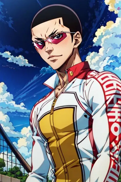 (best quality:1.1), (masterpiece:1.4), game cg, , upper body, , anime coloring, (anime:1.4), 1boy, solo, male focus, <lora:shingo_kinjou:0.82>, shingo_kinjou, black hair, black eyes, , buzz cut, , The Isle of the Dragon, 16k resolution