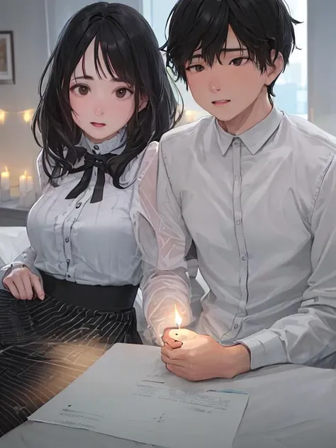 CR1, loving couple of a boy and a girl dating, he has side-apart black hair, random locations, random backgrounds, random faces, random eyes, random haircuts, random haircolors, random skin color, random skin tone, random nose type, random eyebrown, random...