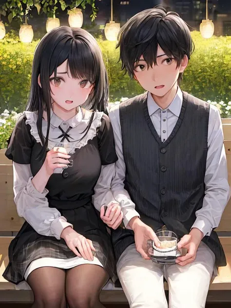 CR1, loving couple of a boy and a girl dating, he has side-apart black hair, random locations, random backgrounds, random faces, random eyes, random haircuts, random haircolors, random skin color, random skin tone, random nose type, random eyebrown, random...