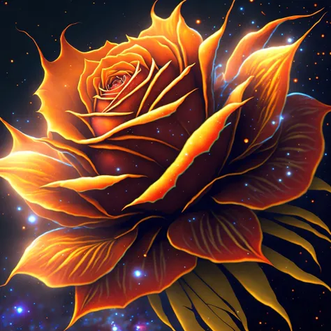 (masterpiece, top quality, best quality, official art, beautiful and aesthetic:1.2), a rose made of galaxy of star under the water, digital art, wlop, (no humans:1.9)