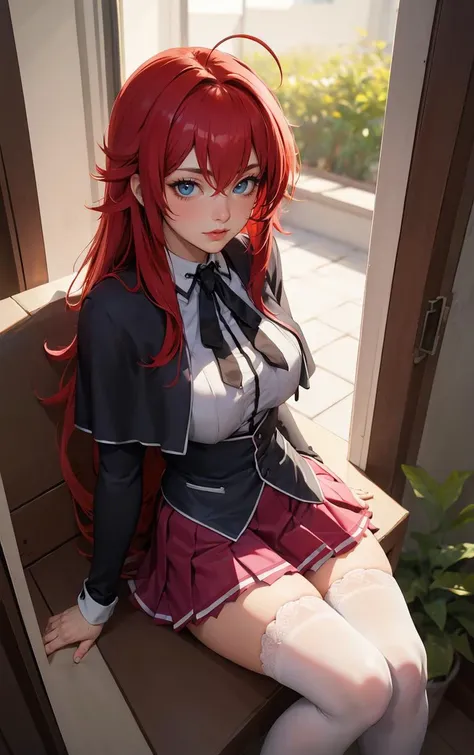((masterpiece, best quality)), insaneres, absurdres, solo, looking at viewer,
ANIME_DxD_Rias_Gremory_ownwaifu,
1girl, bangs, long hair, red hair, breasts, large breasts, rias gremory, blue eyes, hair between eyes, very long hair, collarbone, hair intakes...