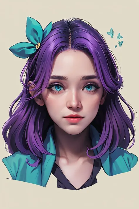 (masterpiece, best quality), 1girl, beautiful face, <lora:abigail:1> abigail,  purple hair, aqua eyes,hair ribbon, long hair,