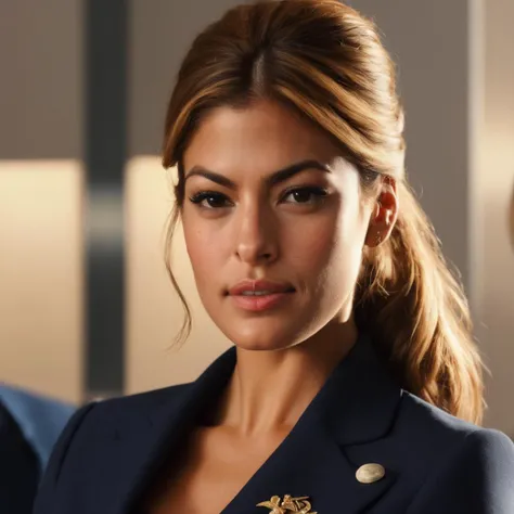 eva_mendes, <lora:EvaMendesXL:1>, ponytail, long hair, look at viewer, sitting, flight attendant uniform, high heel, airport, lounge, detailed background, ((sharp face, detailed face, realistic face, naturtal skin, realistic skin, detailed skin, pores)), (...