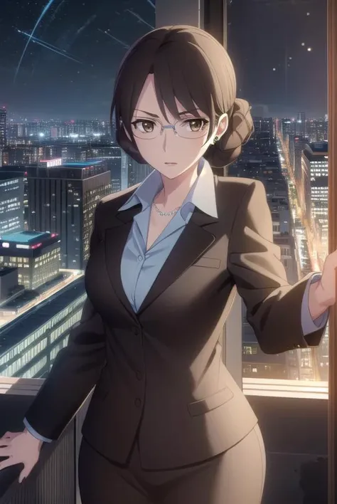 akikikuchihara, <lora:aki kikuchihara s1-lora-nochekaiser:1>,
aki kikuchihara, brown hair, (brown eyes:1.5), glasses, mature female,
BREAK jewelry, earrings, necklace, formal, suit, lipstick, office lady,
BREAK outdoor, city, night, sky, buildings, moon, c...