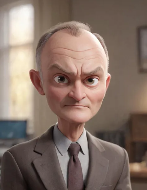 3D character.(Creed Bratton:1.6), (caricature:0.2).  bokeh, professional, 4k, highly detailed <lora:SamaritanEsdxl:0.45> (Pixar Render, CGI Animation, Disney:1.2) cute big circular reflective eyes, office, dof, (cinematic film), (delightfully mysterious wi...