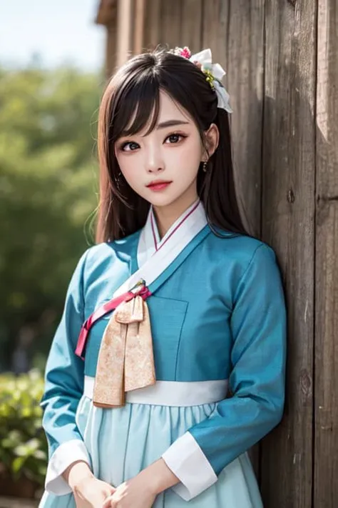 1girl,  upper body, hanbok, korean clothes,  facedetail, portrait, faceonly,  <lora:hanbok_w_v10-000001:0.45>