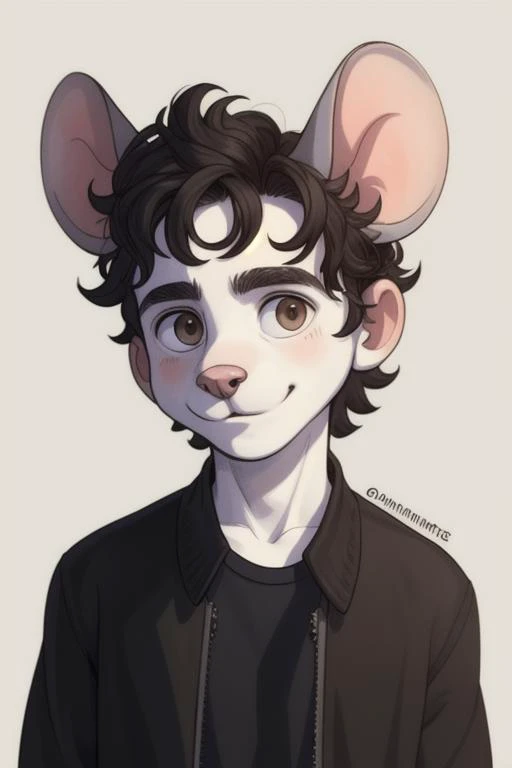 1boy, white_mouse_boy, Timothée Chalamet, furry,