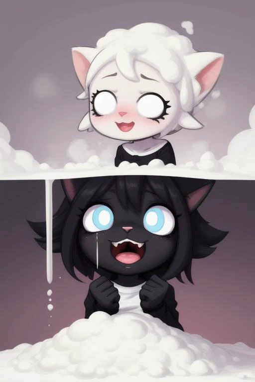 1girl, tiny_cute_black_cat_girl, peeking out of the top of a giant pile of cocaine with excited eyes,
boopable_snoot, white_powder, tiny_eye_pupils, high_as_balls_on_cocaine, eye_twitch, crazy, cackling,
"Oh my god! I fucking love cocaine!"