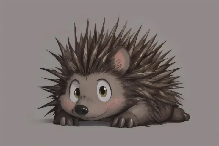 cartoon hedgehog with a sad look on his face