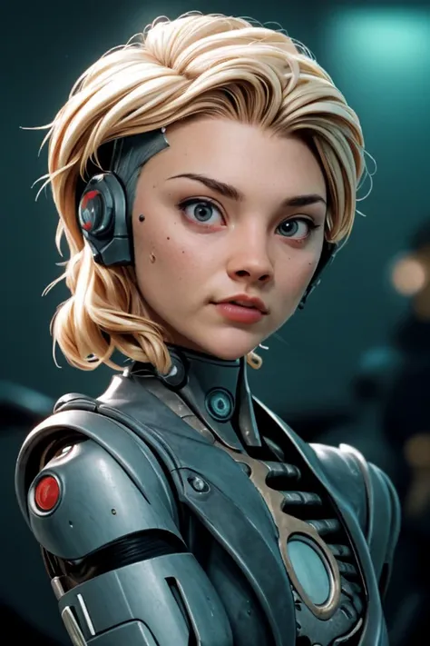 1girl, solo, portrait, ((cyborg mechanical body)), (biomechanical cyberpunk world), looking at viewer, [blurry background], soft lighting, masterpiece, best quality, ultra-detailed, ultra high res, (photorealistic:1.4), raw photo, (realistic:0.2), 8k HDR, ...