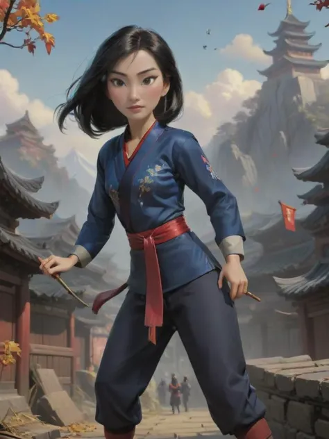 concept art Mulan, <lora:add-detail-xl:1> <lora:princess_xl_v2:0.8>,    . digital artwork, illustrative, painterly, matte painting, highly detailed