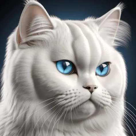 white peaknose persian cat with blue eyes 