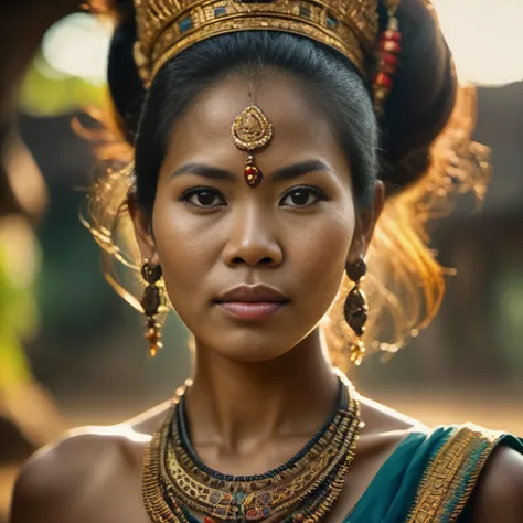 A stunning intricate full color portrait of (cambodian woman:1), epic character composition,look at camera, sharp focus, natural lighting, subsurface scattering, f2, 35mm, film grain,uhd,16k