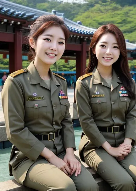 KOREA Beautiful Women military Crystal Beach Waterpark