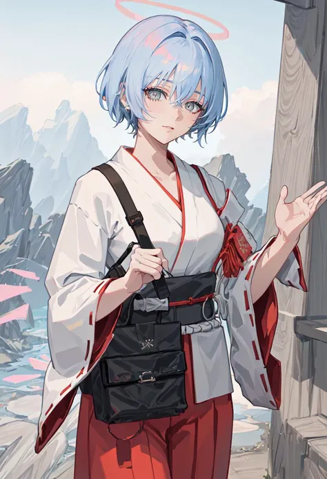 best quality, masterpiece, highres, solo, (spuria_arknights:1.10), (white kimono:1.35), (red hakama:1.35), (wide sleeves:1.20), 14 <lora:spuria_arknights:0.80>