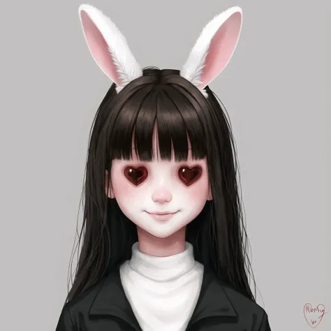 <lora:gravemudart:1>, gravemudart,  simple background, horror (theme), demon-like head, scary face, strange, creepy,  1girl, animal ear fluff, animal ears, bangs, black jacket, blush, brown hair, closed mouth, eyebrows visible through hair, grey background...