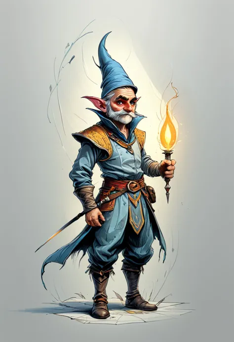 a cartoon character of a wizard holding a torch