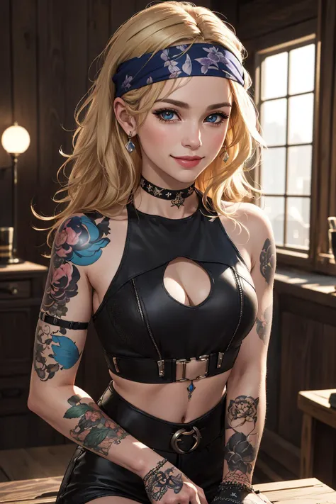 ((masterpiece)), (best quality), official art, extremely detailed CG, unity 8k wallpaper, ultra detailed, highly detailed, detailed background, vivid color, photorealistic, perfect lighting, best illumination, 
1girl, blonde hair, sunglasses, choker, smili...