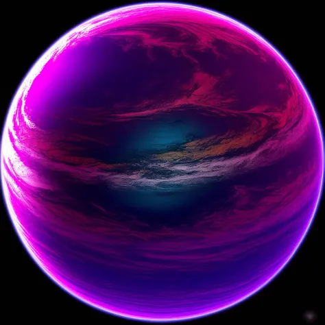 a purple and blue planet with a black background