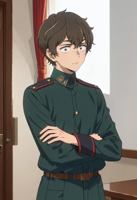 best quality, masterpiece, highres, solo, (hachiouji_naoto_donttoywithmemissnagatoro:1.10), (military uniform:1.30), handsome, anime_style, 27 <lora:hachiouji_naoto_donttoywithmemissnagatoro:0.80>