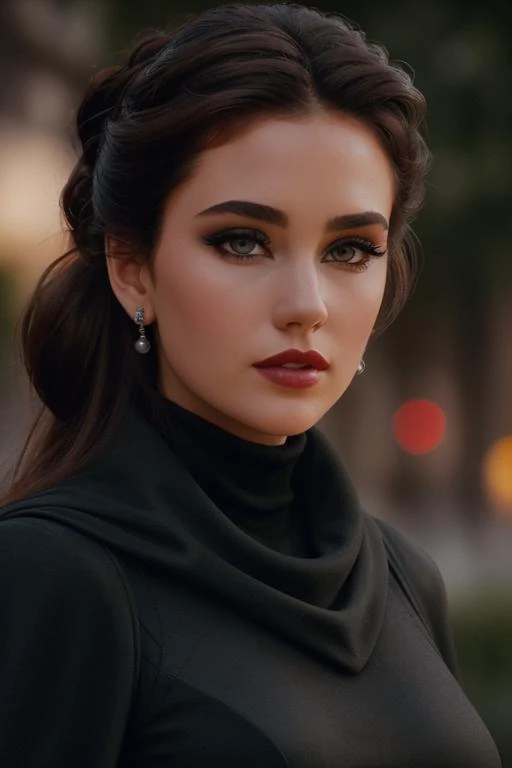 <lora:jenniferconnelly:0.5>, ,jenniferconnelly, , photo of a woman, ((dark red hair, hair up, hair in bun)), ((outdoors, detailed fantasy city, turtleneck bodysuit, black cape)),serious, ((dark lipstick, heavy eyeliner, heavy eye shadow, blush, goth makeup...