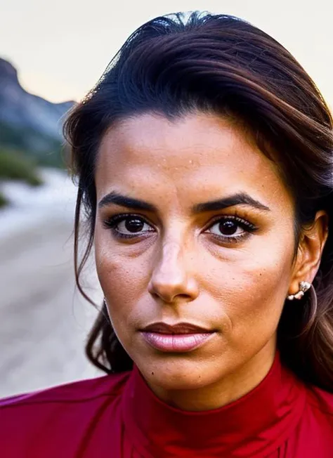 A stunning intricate color close up portrait of (sks woman:1) , wearing adidas blouse, epic character composition, sharp focus, natural lighting, subsurface scattering, f2, 35mm, film grain, , by Ansel Adams, <lora:locon_evalongoria_v1_from_v1_64_32:1>