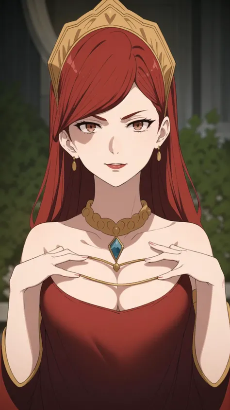 ((hilda)), <lora:mushoku tensei_v1:0.4>, perfect skin,  red hairs, beautifull dress, horny face, (in garden) , extra detailed face, extra detailed, perfect hands  <lora:GoodHands-beta2:1>, realistic photo, intricate details, (cinematic look), masterpiece, ...