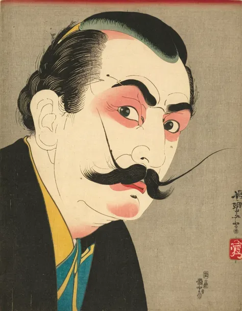 <lora:UtagawaKuniyoshiXL_v1:1> UtagawaKuniyoshiXL a Man with Moustache looking at viewer