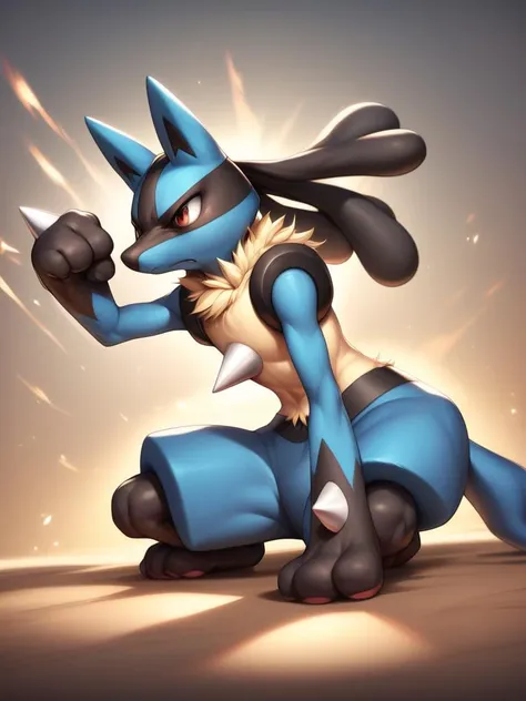 a cartoon image of a blue and black pokemon character