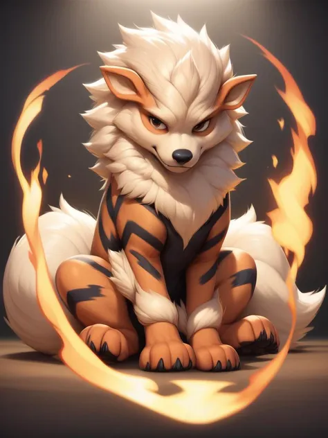 a drawing of a furry animal with a fire ring around it