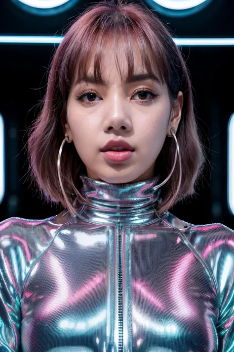 lalisaMan1 in cyber neon lighting, futurism, intricate futuristic jewelry accessories, cyberpunk glossy white latex turtleneck, hyper photorealistic, crispy quality, digital photography, trending in artstation, trending in pinterest, cinematic, 4 k ultra h...