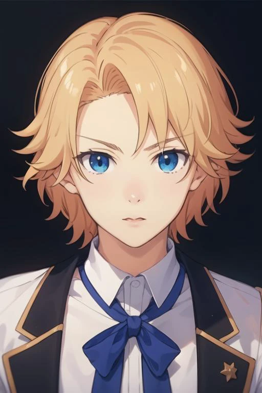 masterpiece, best quality, high quality, 1boy, solo, male focus, looking at viewer, upper body, <lora:august_von_earlshide:0.64>, august_von_earlshide, blonde hair, blue eyes, realistic, school uniform