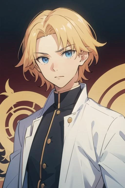 masterpiece, best quality, high quality, 1boy, solo, male focus, looking at viewer, upper body, <lora:august_von_earlshide:0.66>, august_von_earlshide, blonde hair, blue eyes, , gakuran