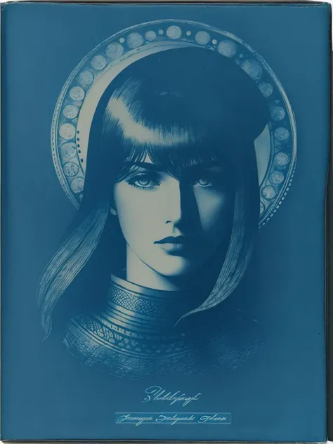 a beautiful 25 year old woman by algae_cyanotype <lora:algae_cyanotype:1>, by HR Giger