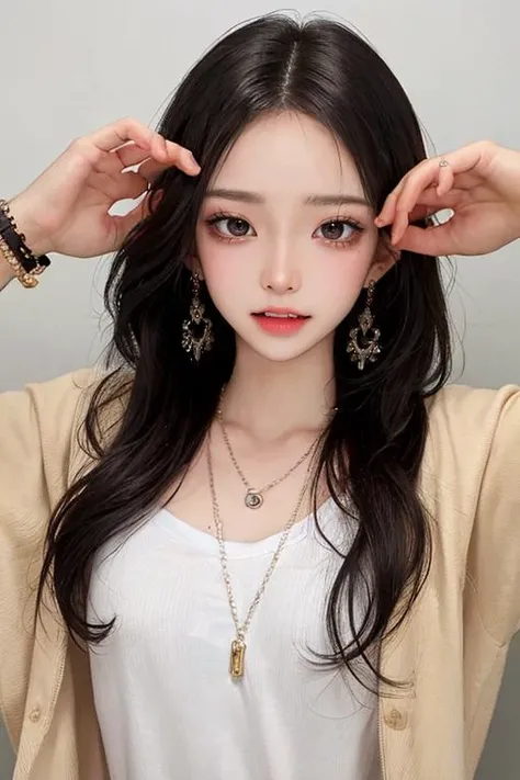 (1girl:1.2),<lora:weight_slider_v2:-1>,<lora:breastsizeslideroffset:-0.6>,[Earrings + necklace + bracelet + ring fashion accessories],(sweat:1.3),<lora:koreanDollLikeness:0.6>,