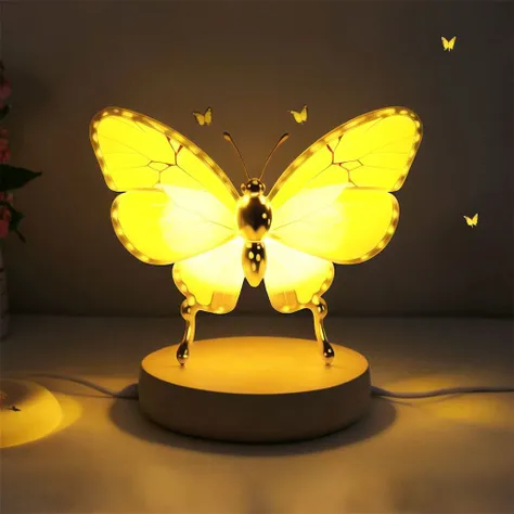 <lora:cute_lamps:1.0>, (cute_lamps:1.0),  shaped lamp, glowing, 
A charming butterfly lamp, with delicate wings and a gentle radiance that fills any room with a sense of wonder.