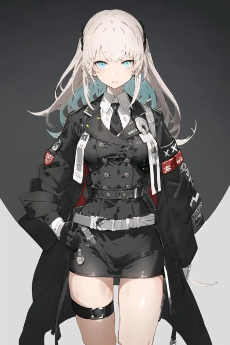 <lora:technecov1.1:1:outall>,1girl,solo,white hair,long hair,uniform,jacket,