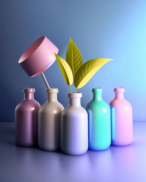 a bunch of pink grenades on a blue surface , c4d, blender, unreal engine 5, render 3d