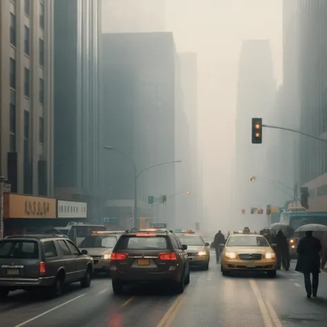 Hyperrealistic art of  <lora:Kodak Motion Picture Film:1.2>  (Sharp Detailed Image)
An Oscar winning movie for Best Cinematography a hazy fogy city street with a lot of traffic on it Kodak Motion Picture Film Style, Extremely high-resolution details, photo...