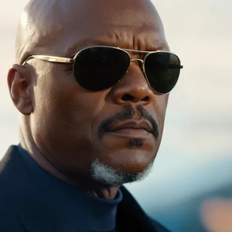 UHD, 4k, ultra detailed, cinematic, a photograph of  <lora:Kodak Motion Picture Film Style:1.2>
An Oscar winning movie for Best Cinematography samuel l jackson nick fury a bald black man with a black eye patch on his face Kodak Motion Picture Film Style, e...