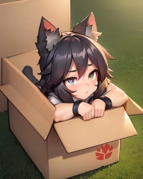 <lora:Roadi3-NAI-LyCORIS:0.85>
a little catgirl sitting in a cardboard box. from above