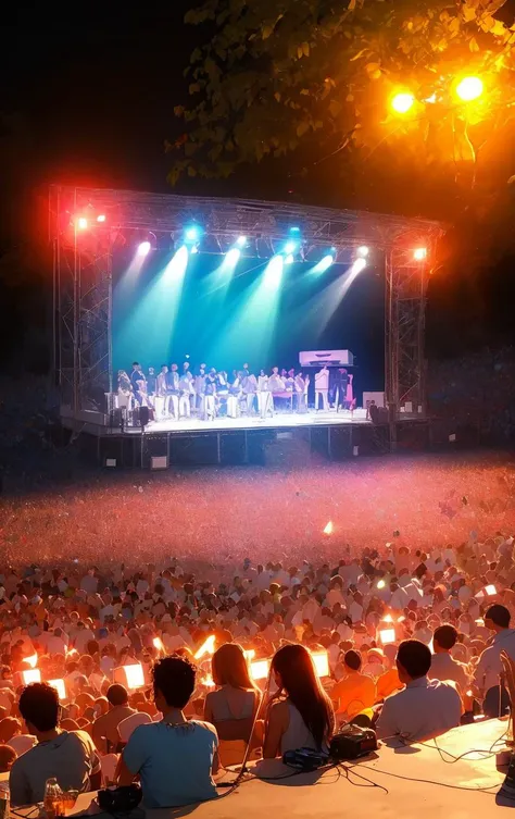 an outdoor latin music concert at evening