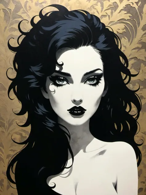 bold artwork,creative use of shadows and textures to create an image using negative space,"The seductress",