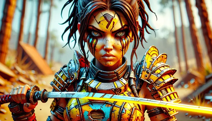 Borderlands, warrior woman wielding a katana