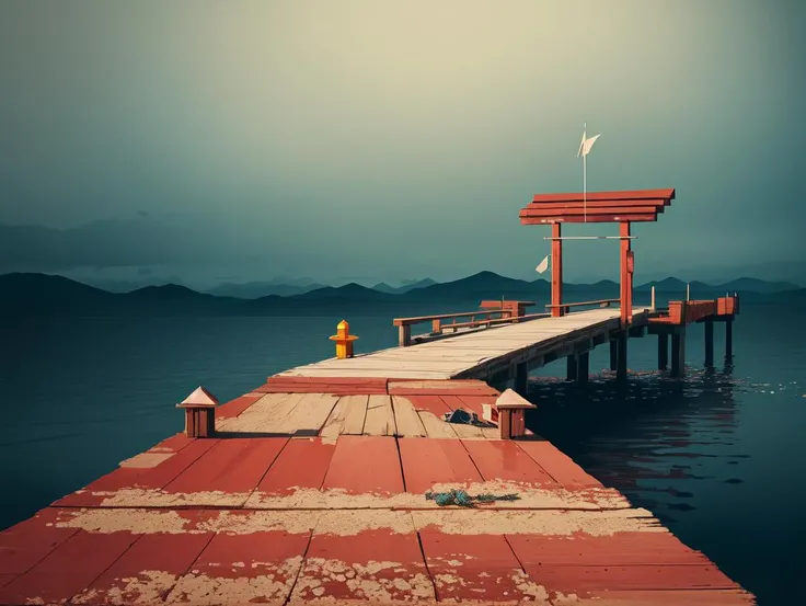 surreal, abstract, red, (cromulent jetty with sage|abstract library with flail )