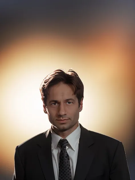 arafed man in a suit and tie standing in front of a bright light