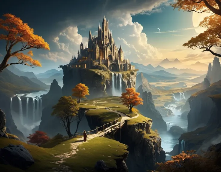 Picture concise and visually impactful fantasy wallpapers. Infuse the scenes with creativity, simplicity, and an imaginative touch, rendering images with meticulous precision for use as captivating and fantastical desktop backgrounds.